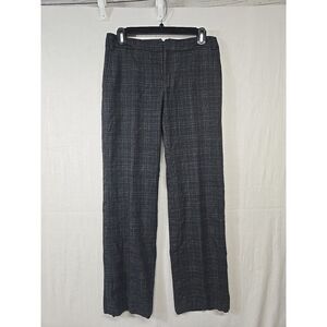 Banana Republic Martin Fit Stretch Wool Pants Women's 2 Plaid Straight Leg Lined